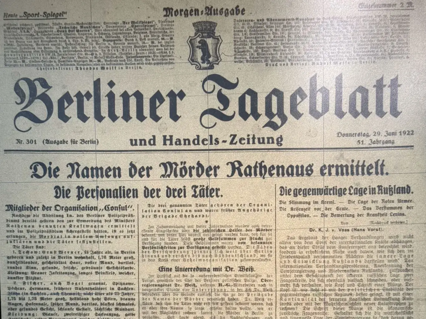 Zeitung Berliner Tageblatt